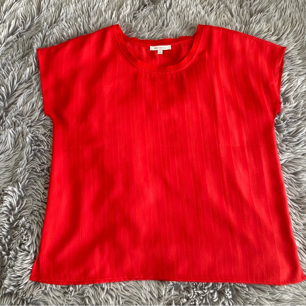 Skies Are  SMALL Red Blouse Top